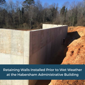 Installed Retaining Walls | Habersham County Administrative Building | Cooper and Company General Contractors | Northeast GA