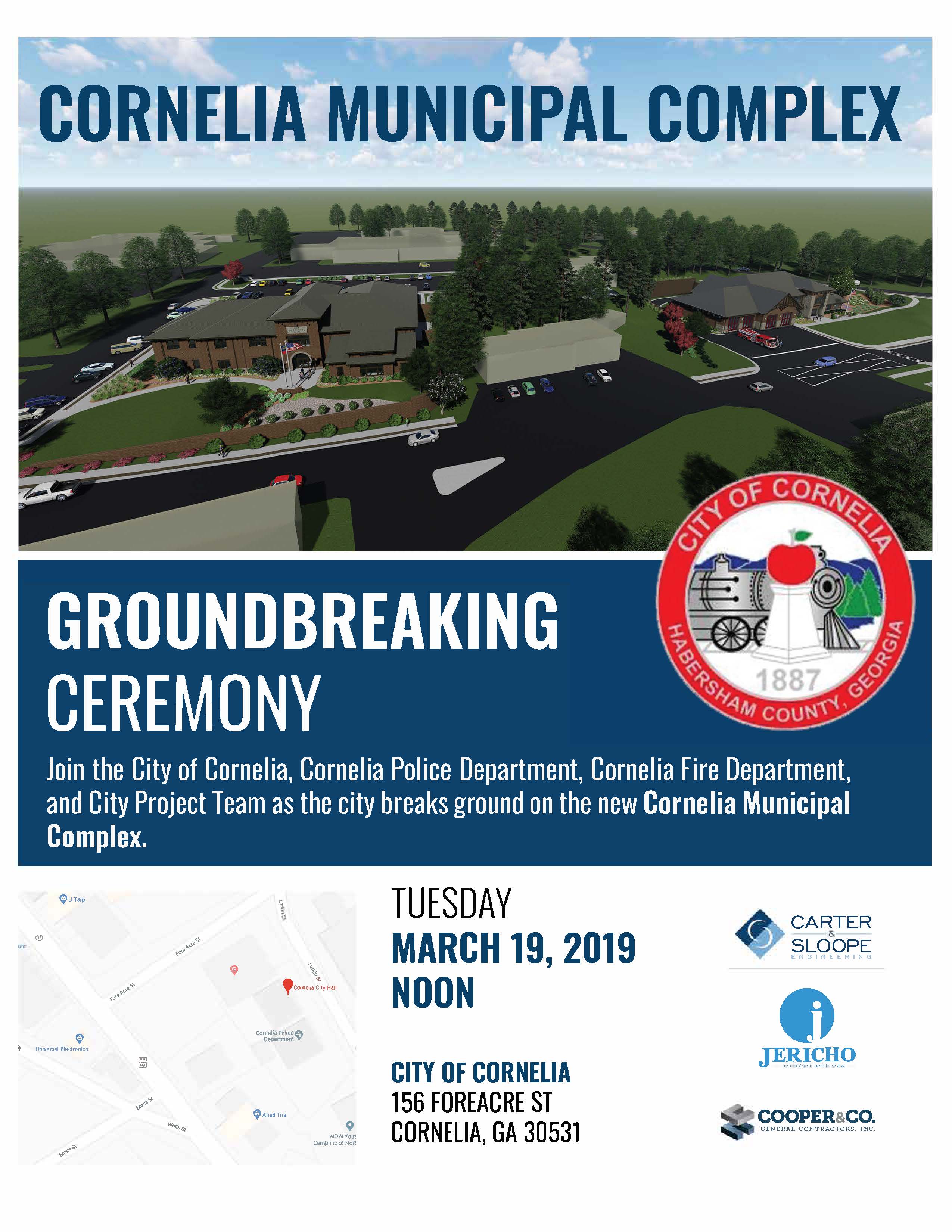 Ground Breaking Flyer | City of Cornelia